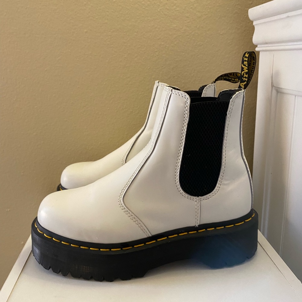 Dr Martens Smooth Leather Platform Chelsea Boots.